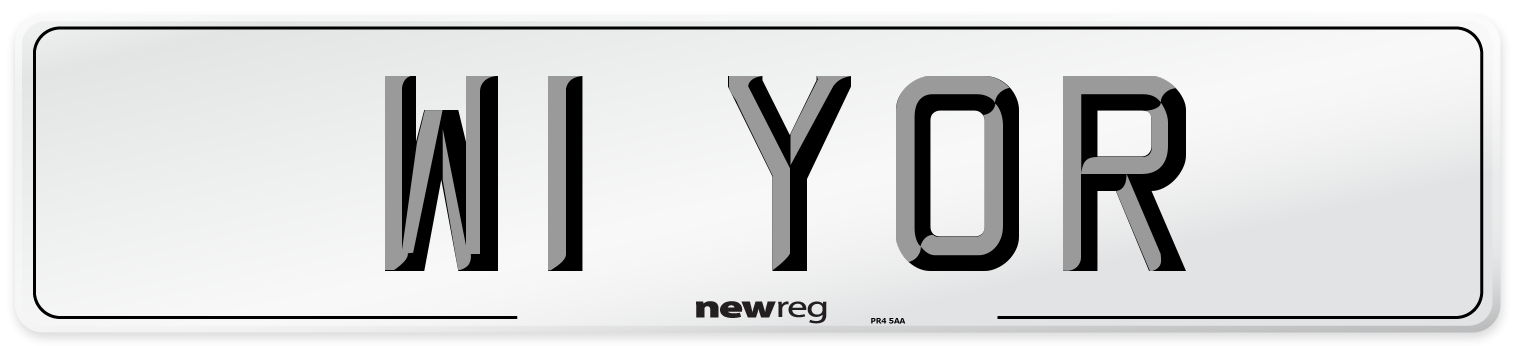 W1 YOR Number Plate from New Reg